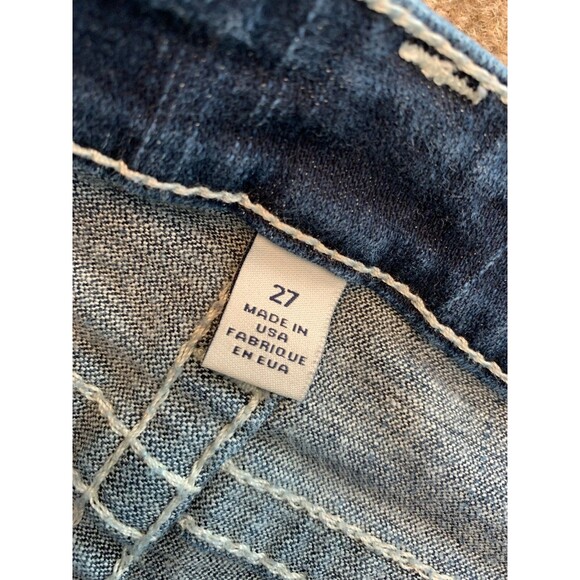 True Religion Skinny Jeans Womens 27 Low Rise Stretch Whiskered Dark Y2K Denim - Picture 7 of 8